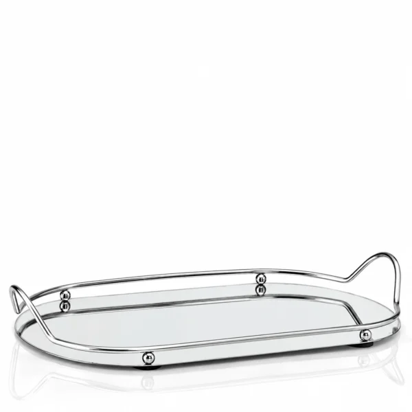 Οβάλ ασημένιος δίσκος inox DM-0630