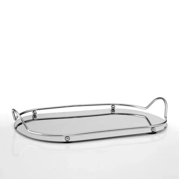 Οβάλ ασημένιος δίσκος inox DM-0630